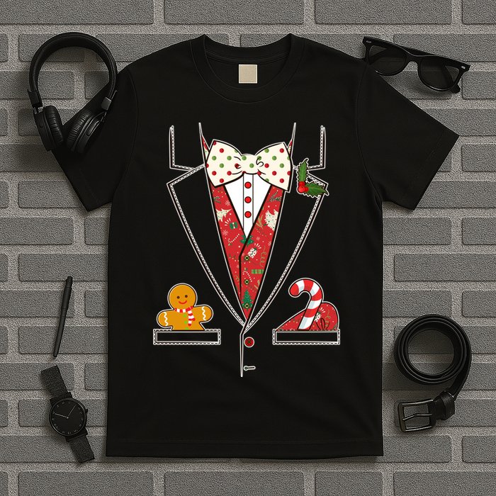 Funny Christmas Tuxedo Costume T-Shirt