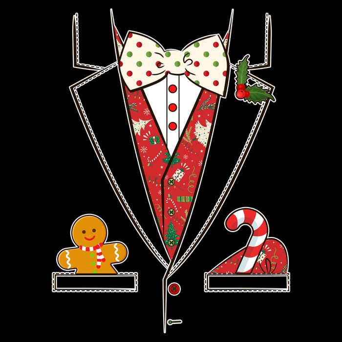 Funny Christmas Tuxedo Costume T-Shirt