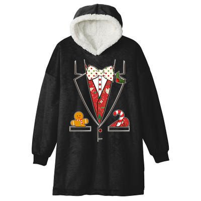 Funny Christmas Tuxedo Costume Hooded Wearable Blanket