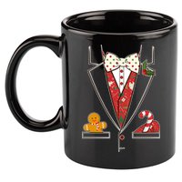 Funny Christmas Tuxedo Costume 11oz C Handle Ceramic Mug