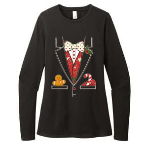 Funny Christmas Tuxedo Costume Womens CVC Long Sleeve Shirt