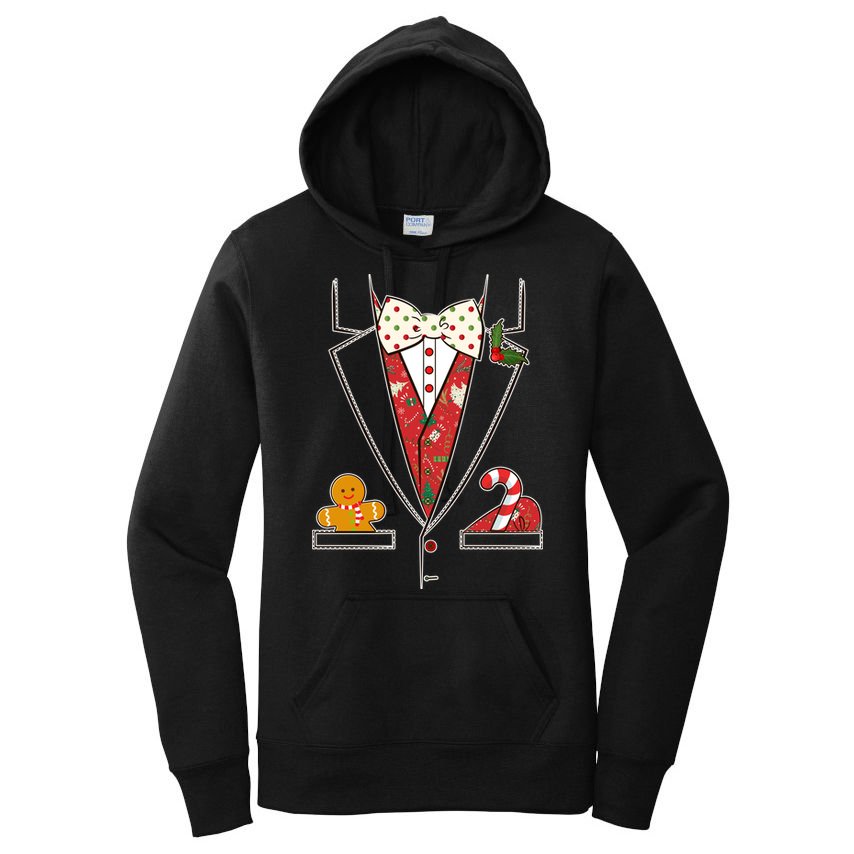 Funny Christmas Tuxedo Costume Women's Pullover Hoodie