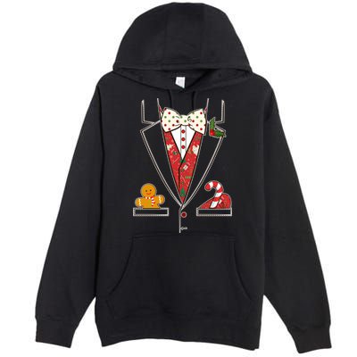 Funny Christmas Tuxedo Costume Premium Pullover Hoodie