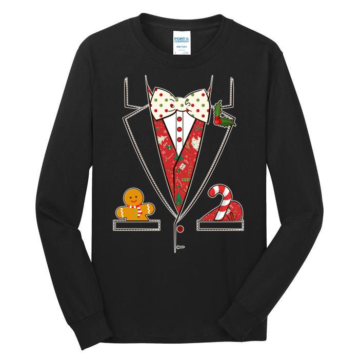 Funny Christmas Tuxedo Costume Tall Long Sleeve T-Shirt