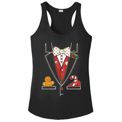 Funny Christmas Tuxedo Costume Ladies PosiCharge Competitor Racerback Tank