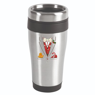 Funny Christmas Tuxedo Costume 16oz Travel Tumbler
