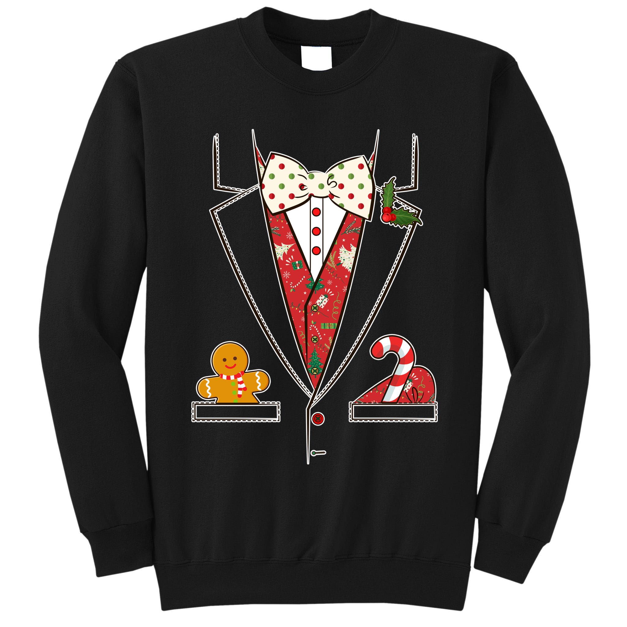 Funny Christmas Tuxedo Costume Tall Sweatshirt