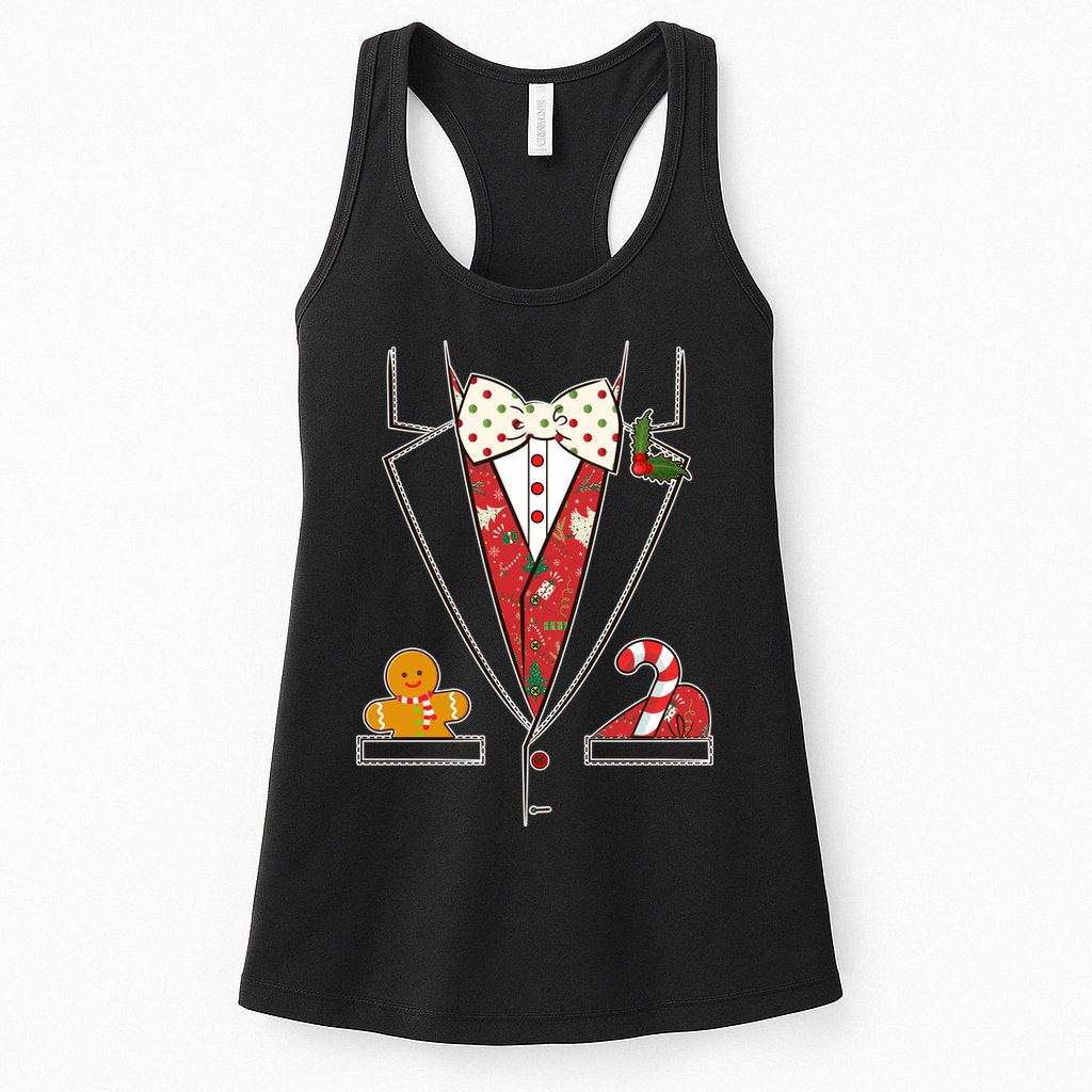 Funny Christmas Tuxedo Costume Womens Tank Top