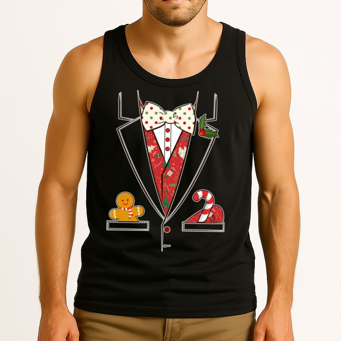 Funny Christmas Tuxedo Costume Tank Top