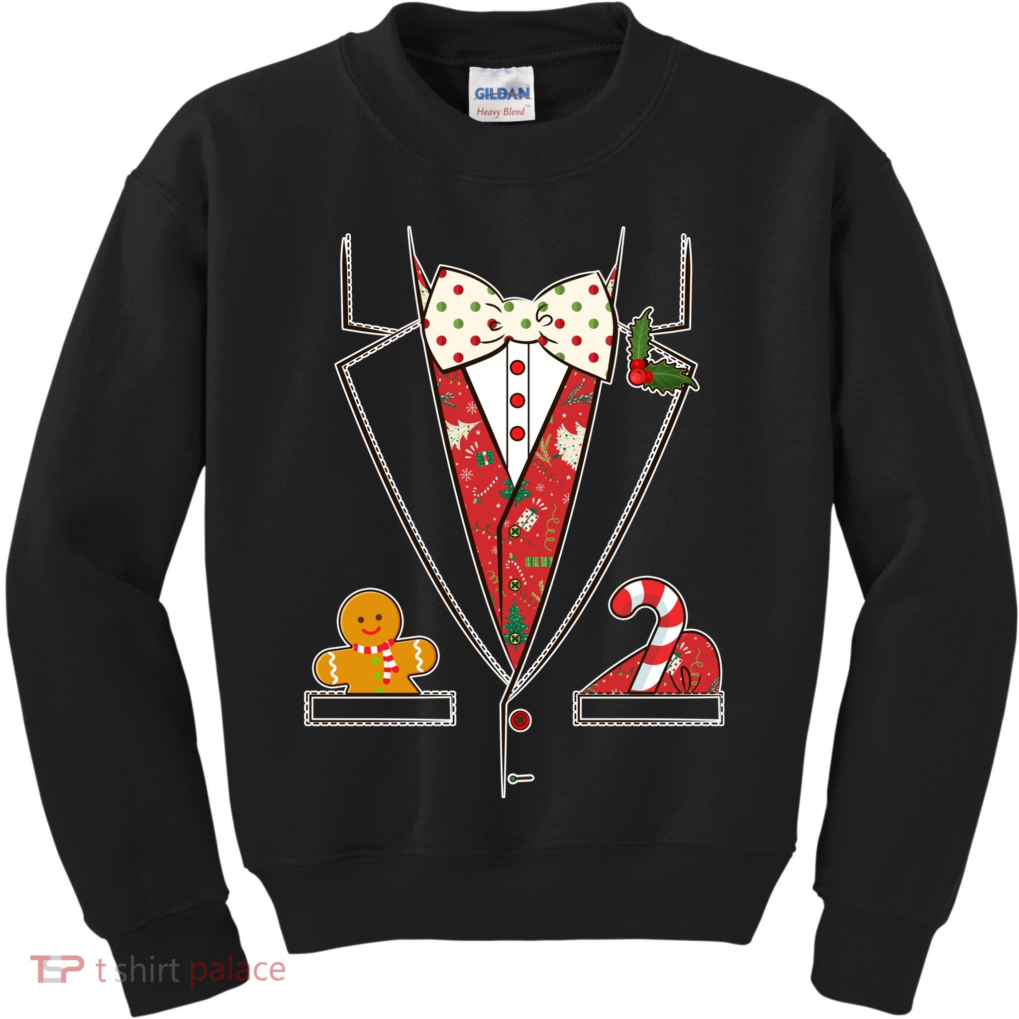 Funny Christmas Tuxedo Costume Kids Sweatshirt