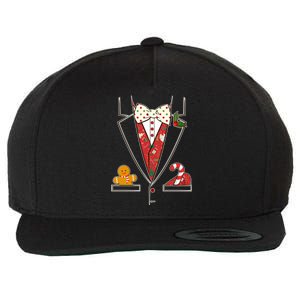 Funny Christmas Tuxedo Costume Wool Snapback Cap