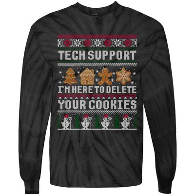 Funny Christmas Tech Support Computer Programmer Gift Tie-Dye Long Sleeve Shirt