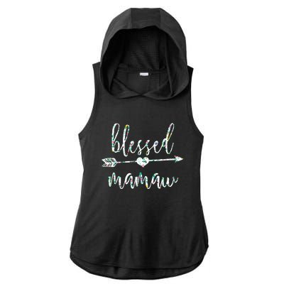 Flowers Cute Tropical Blessed Mamaw Meaningful Gift Ladies PosiCharge Tri-Blend Wicking Draft Hoodie Tank