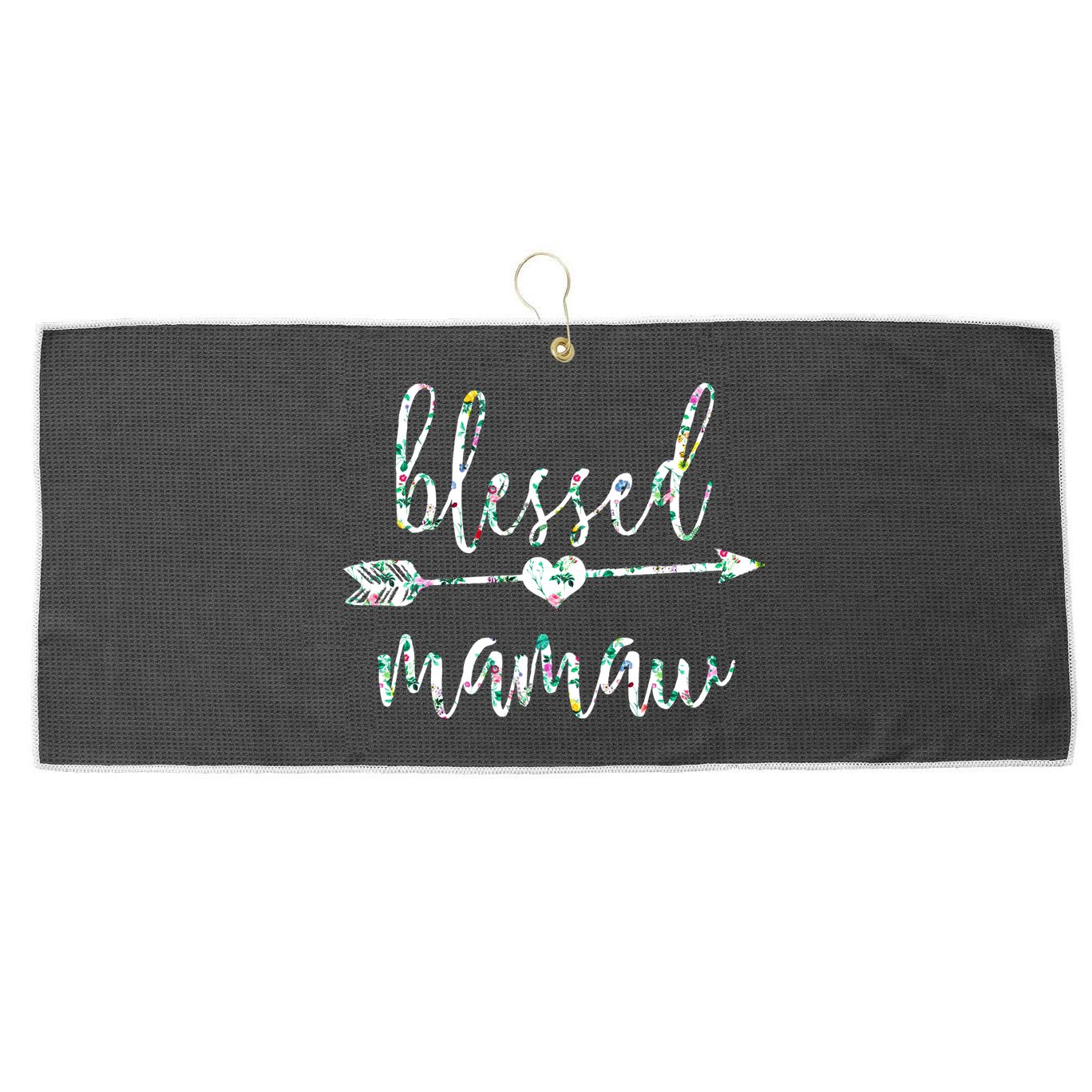 Flowers Cute Tropical Blessed Mamaw Meaningful Gift Large Microfiber Waffle Golf Towel