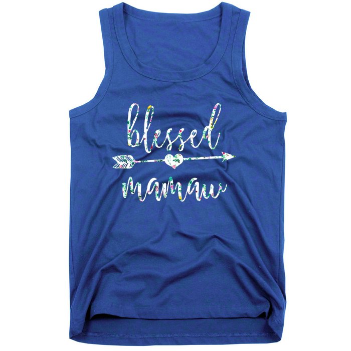 Flowers Cute Tropical Blessed Mamaw Meaningful Gift Tank Top