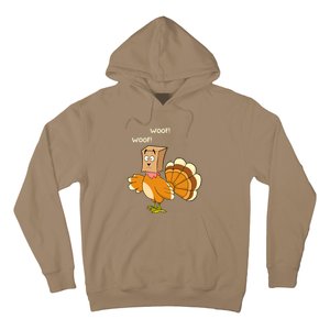 Funny Cute Thanksgiving Turkey Fake Dog WOOF Happy Thanksgiving Hoodie