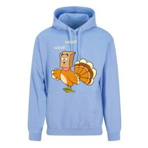 Funny Cute Thanksgiving Turkey Fake Dog WOOF Happy Thanksgiving Unisex Surf Hoodie