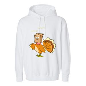 Funny Cute Thanksgiving Turkey Fake Dog WOOF Happy Thanksgiving Garment-Dyed Fleece Hoodie