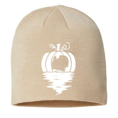 Funny Cute Turkey Pumpkin Sunset Thanksgiving Day Fall Autumn Gift Sustainable Beanie