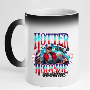 Funny Cute Trump Hotter Than A Hoochie Coochie 11oz Black Color Changing Mug