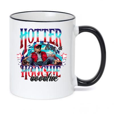 Funny Cute Trump Hotter Than A Hoochie Coochie 11oz Black Color Changing Mug