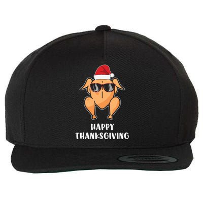 Funny Cute Thanksgiving Turkey Glasses Wool Snapback Cap