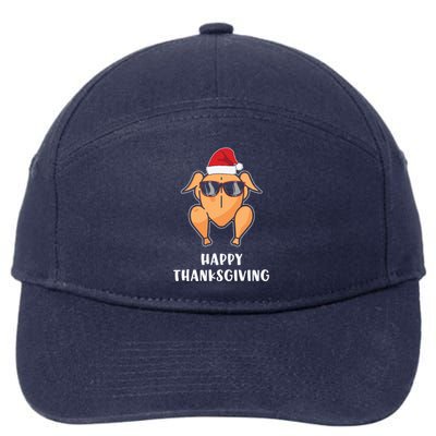 Funny Cute Thanksgiving Turkey Glasses 7-Panel Snapback Hat