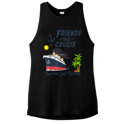 Friends Cruise Together 2024 Vacation Ladies PosiCharge Tri-Blend Wicking Tank