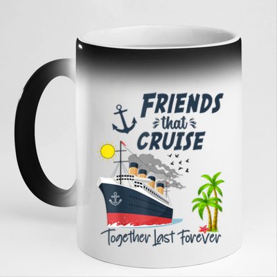 Friends Cruise Together 2024 Vacation 11oz Black Color Changing Mug