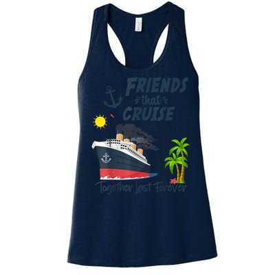 Friends Cruise Together 2024 Vacation Women's Racerback Tank