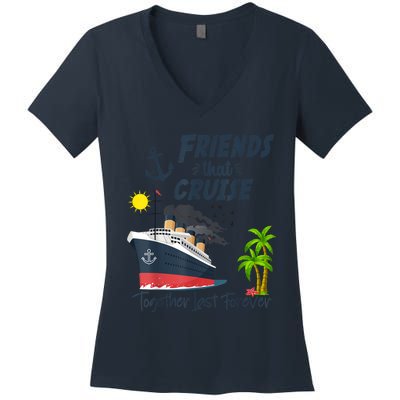 Friends Cruise Together 2024 Vacation Women's V-Neck T-Shirt