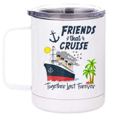 Friends Cruise Together 2024 Vacation 12 oz Stainless Steel Tumbler Cup