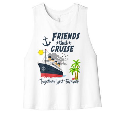 Friends Cruise Together 2024 Vacation Women's Racerback Cropped Tank