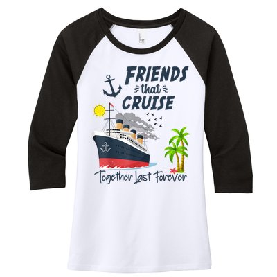 Friends Cruise Together 2024 Vacation Women's Tri-Blend 3/4-Sleeve Raglan Shirt