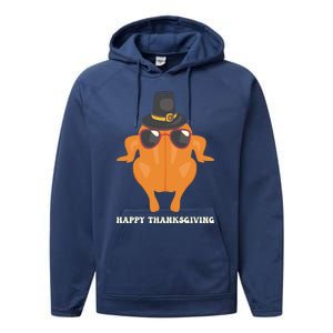 Funny Cute Thanksgiving For Friends Turkey Performance Fleece Hoodie