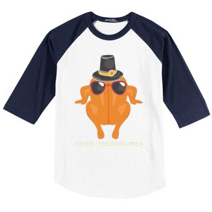 Funny Cute Thanksgiving For Friends Turkey Baseball Sleeve Shirt