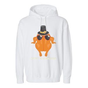 Funny Cute Thanksgiving For Friends Turkey Garment-Dyed Fleece Hoodie