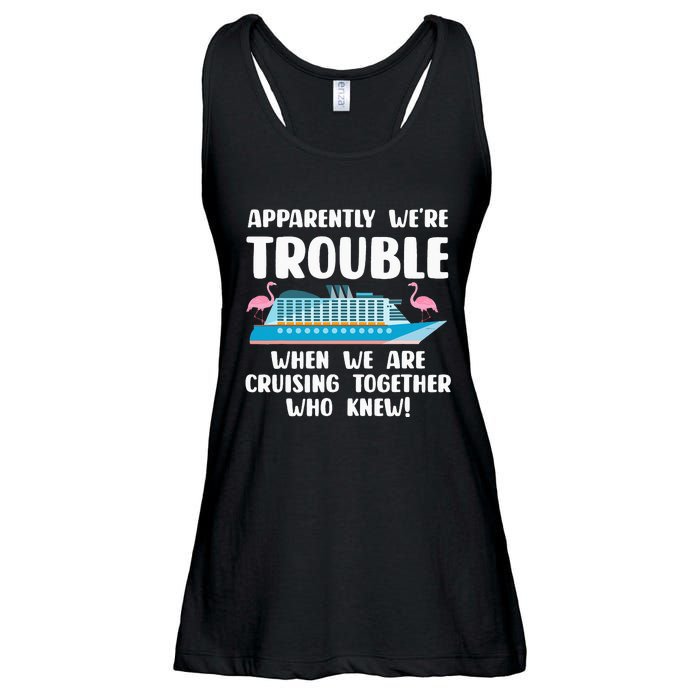 Funny Cruise Trip Apparently We're Trouble Cruising Together Ladies Essential Flowy Tank