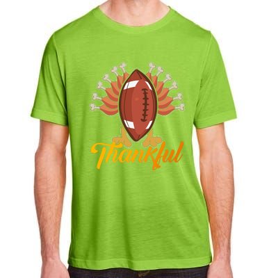 Funny Cute Thankful Football Turkey Tail, Thankful Grateful Blessed Autumn Fall Adult ChromaSoft Performance T-Shirt