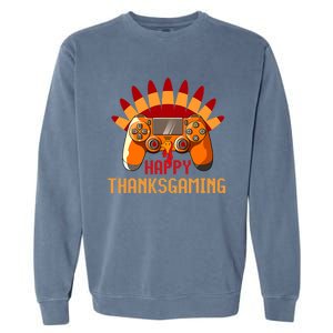 Funny Cute Thanksgiving Gamer Turkey Gaming Controller Boys Garment-Dyed Sweatshirt