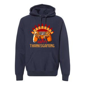 Funny Cute Thanksgiving Gamer Turkey Gaming Controller Boys Premium Hoodie