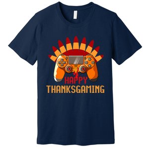 Funny Cute Thanksgiving Gamer Turkey Gaming Controller Boys Premium T-Shirt