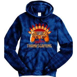 Funny Cute Thanksgiving Gamer Turkey Gaming Controller Boys Tie Dye Hoodie