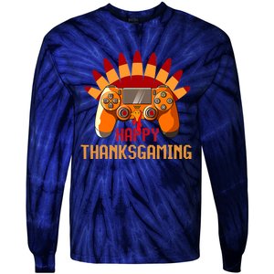 Funny Cute Thanksgiving Gamer Turkey Gaming Controller Boys Tie-Dye Long Sleeve Shirt