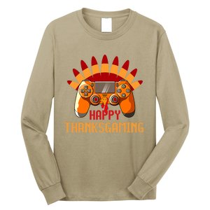 Funny Cute Thanksgiving Gamer Turkey Gaming Controller Boys Long Sleeve Shirt