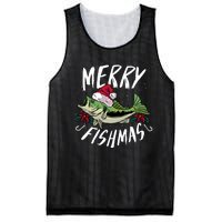 Funny Christmas Themed Bass Fishing Design Merry Fishmas Hoodie Mesh Reversible Basketball Jersey Tank