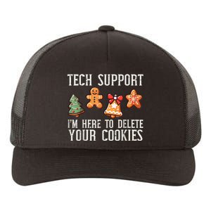 Funny Christmas Tech Support Here To Delete Cookies Yupoong Adult 5-Panel Trucker Hat