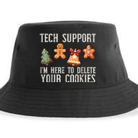 Funny Christmas Tech Support Here To Delete Cookies Sustainable Bucket Hat