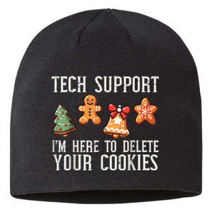 Funny Christmas Tech Support Here To Delete Cookies Sustainable Beanie