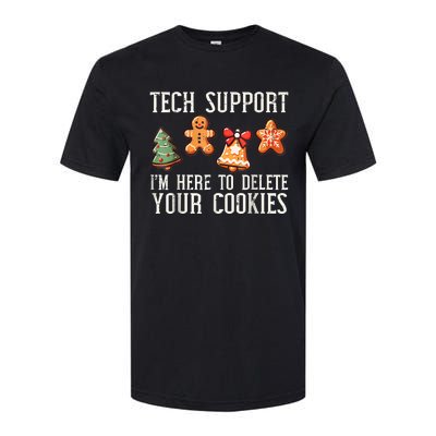 Funny Christmas Tech Support Here To Delete Cookies Softstyle CVC T-Shirt